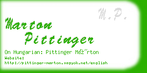 marton pittinger business card